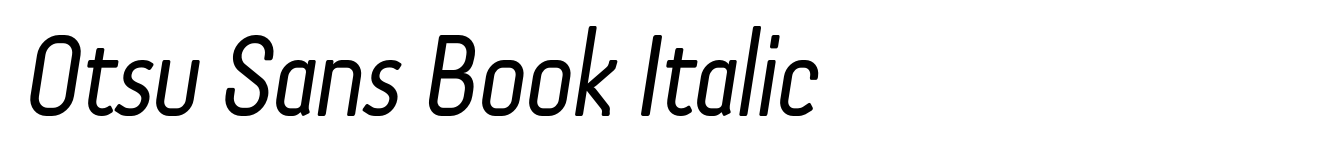 Otsu Sans Book Italic